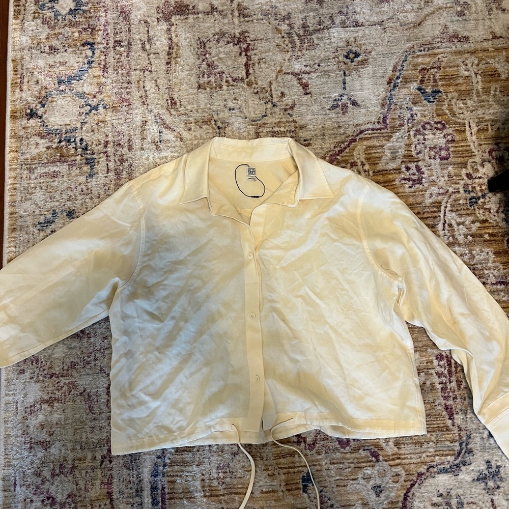 Cream Linen Button Down Shirt